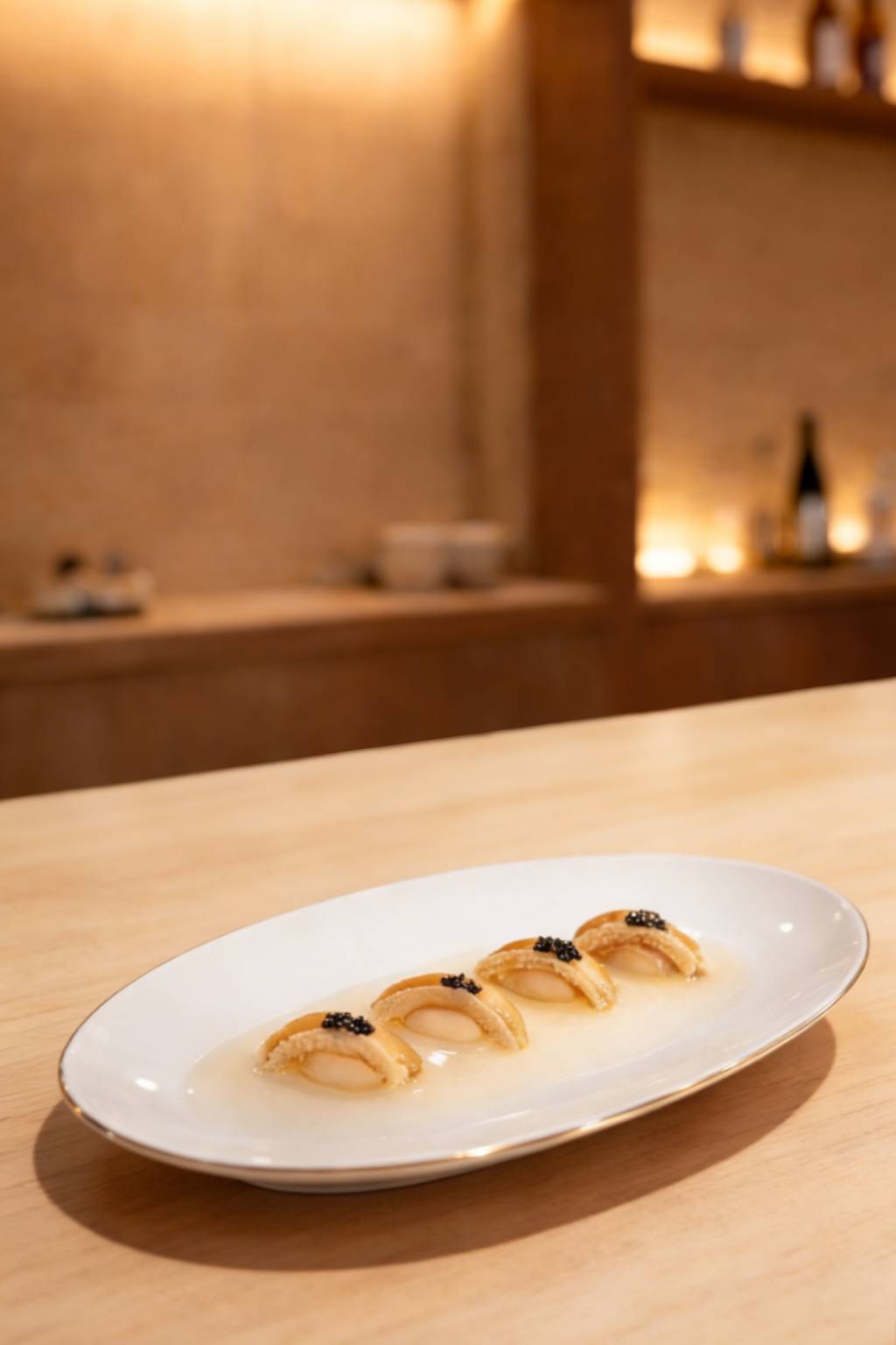 獺祭酒香る鮑のマリネ